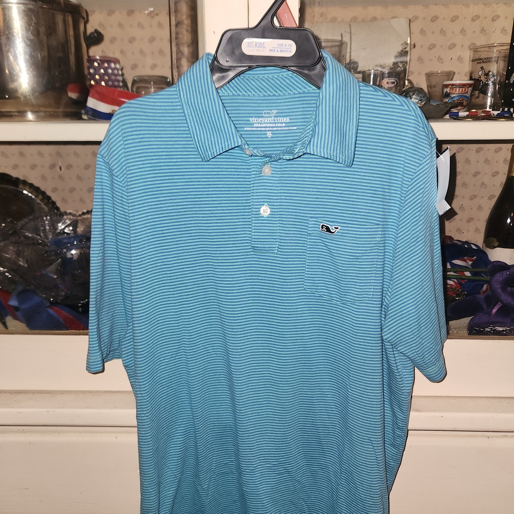 Vineyard Vines Boy's Blue Striped Polo Shirt